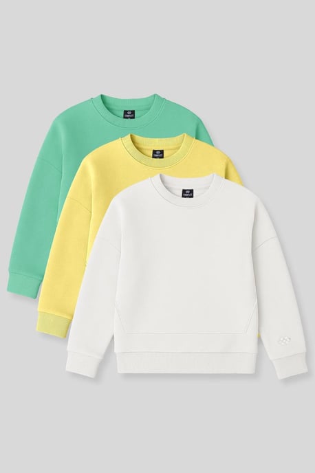 2-pack sweatshirts met ribstructuur en ronde hals - Image 1