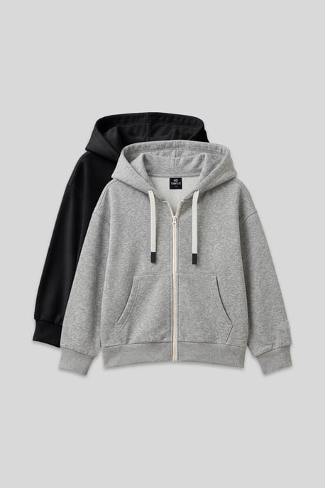 2-pack hooded sweatshirts met rits - Image 1