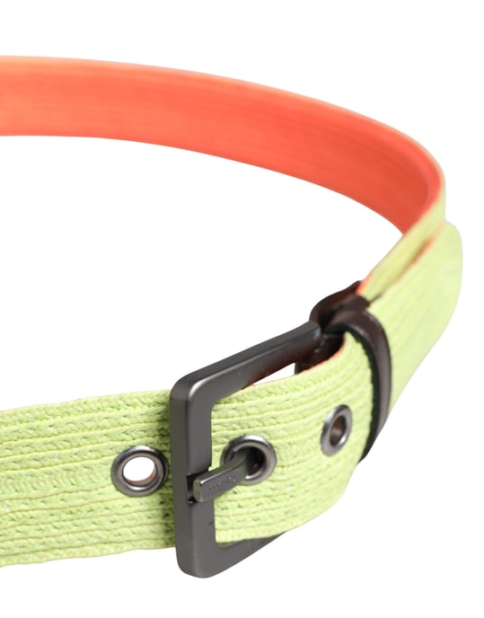 Malo Groen Oranje Gevlochten Metalen Gesp Taille Riem - Image 4