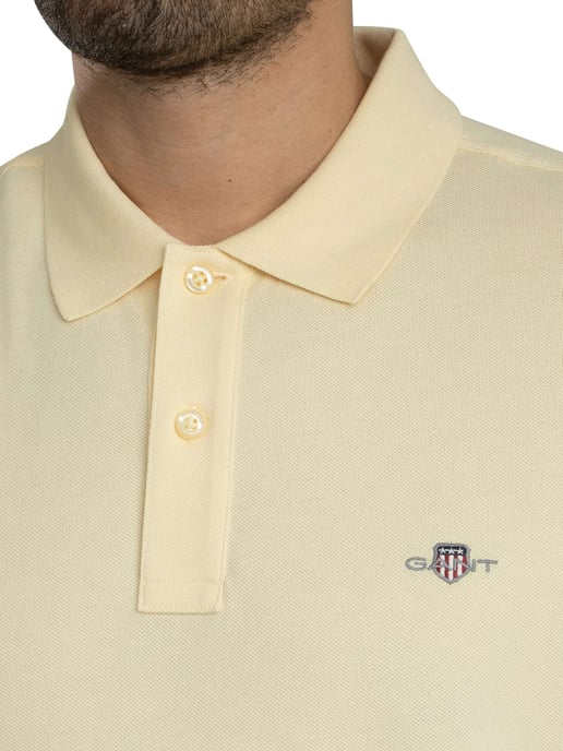 GANT REG SHIELD SS PIQUE POLO SHIRT VANILLA YELLOW - Image 4