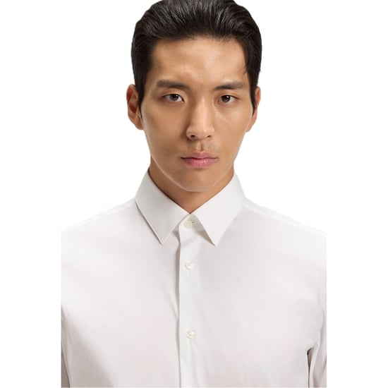 Boss Oxford overhemd voor heren met kentkraag, lange mouwen en regular fit in wit - Image 3