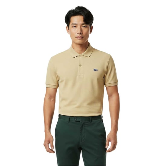 Lacoste Herenpolo met logo op de borst, reguliere pasvorm (Beige) - Image 4