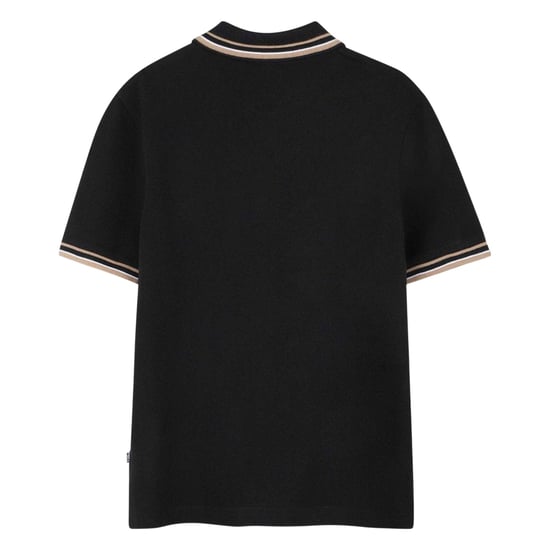 Boss Polo met logo in dezelfde kleur voor kinderen (Zwart) - Image 2