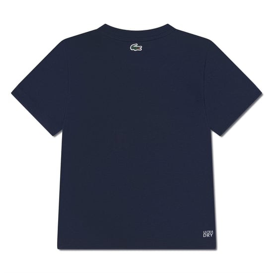 Lacoste Katoenblend T-shirt met groot logo voor kinderen/Kinderen (Marineblauw) - Image 2