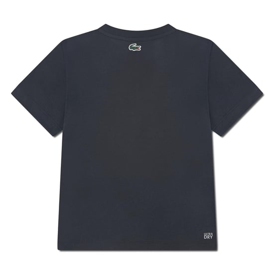 Lacoste Katoenblend T-shirt met groot logo voor kinderen/Kinderen (Zwart) - Image 2