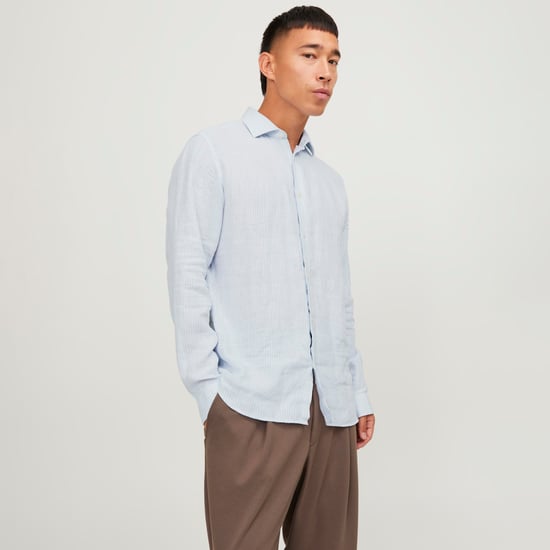 Jack & Jones Overhemden Parker Linen Stripe Blauw - Image 4