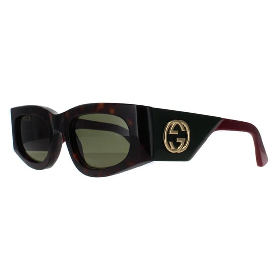Gucci Rechthoek Dames Havana met Groen en Rood Groen GG1664S - Image 2