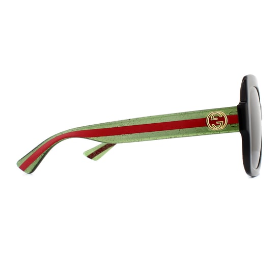 Gucci zonnebril GG0036SN Zwart groene glitter en roodgroen - Image 4