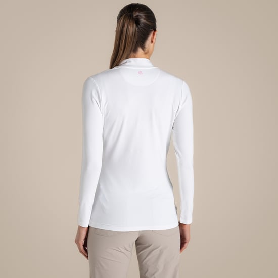 Craghoppers Dames/Dames Nosilife Mock Neck Golf T-shirt met lange mouwen (Wit) - Image 3
