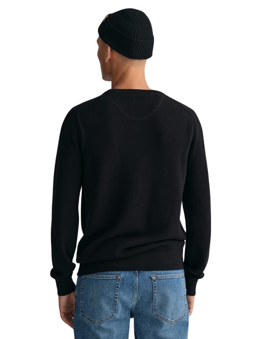 GANT Mens Cotton Pique Crew Neck Jumper - Image 2