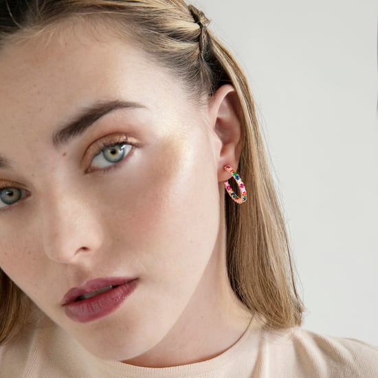 Luxent Sterling Zilver 925 Oorbellen met Veelkleurige Zirkonia's in 18K Roségoud - Vyamba - Image 2