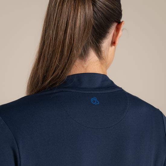 Craghoppers Dames/Dames Nosilife Mock Neck Golf T-shirt met lange mouwen (Blauwe Marine) - Image 6
