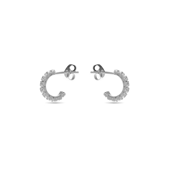Luxenter Sterling zilveren 925 oorbellen met gerhodineerde briljant zirkonia - Essential - Image 2