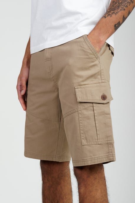 Stone Cotton Cargo Shorts - Image 4