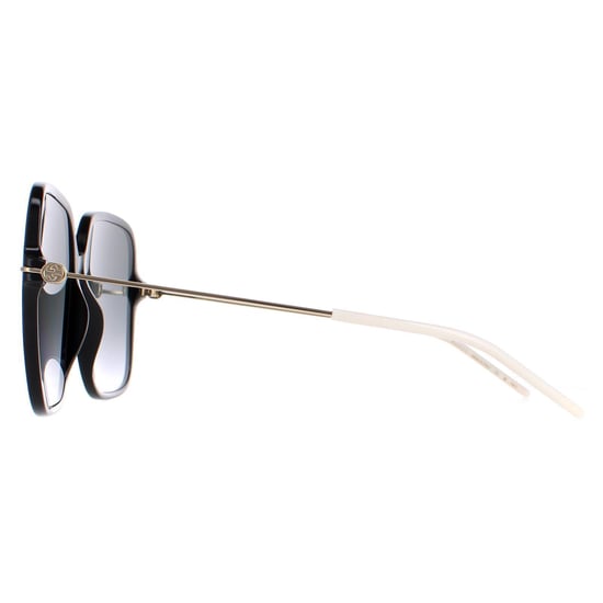 Gucci GG1267S 001 glanzend zwart en goud grijs gradiënt zonnebril - Image 3