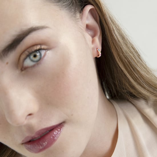 Luxenter oorbellen, 925 sterling zilver, leofcar en veelkleurige zirkonia met 18 karaat roségoud vergulde afwerking - Image 2