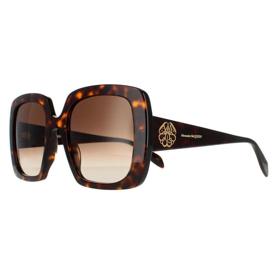 Alexander McQueen Square Dames Tortoise Bruin Gradient AM0378S - Image 2