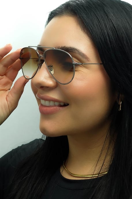 Ray-Ban Aviator Unisex Gunmetal Brown Gradient RB0101S Aviator Achterzijde - Image 5