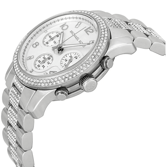 Michael Kors MK5825 Runway Chronograaf Dames Zilveren Horloge - Image 4