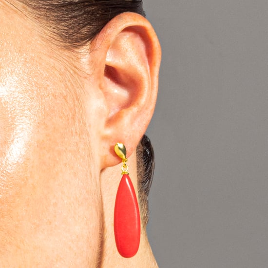 Luxenter oorbellen, adak in 925 sterling zilver en 18K verguld koraal - Image 4