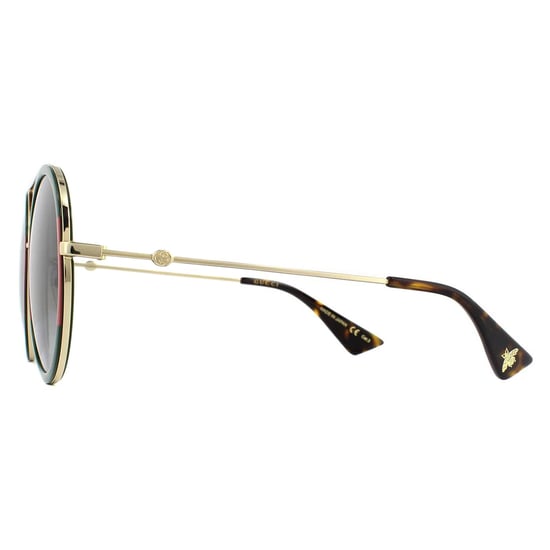 Gucci Zonnebril GG0061S 003 Goudgroen En Rood Groen Verloop - Image 3