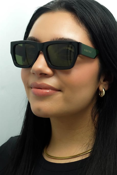 Gucci vierkant heren zwart met groen en rood GG1668S - Image 6