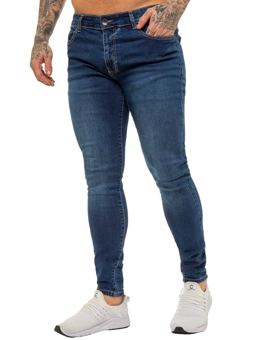 Enzo heren skinny super stretch denim jeans - Image 1