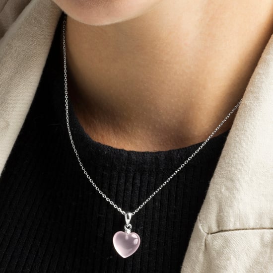 Luxenter, 925 sterling zilveren en rozenkwarts gerhodineerde ketting - Image 3