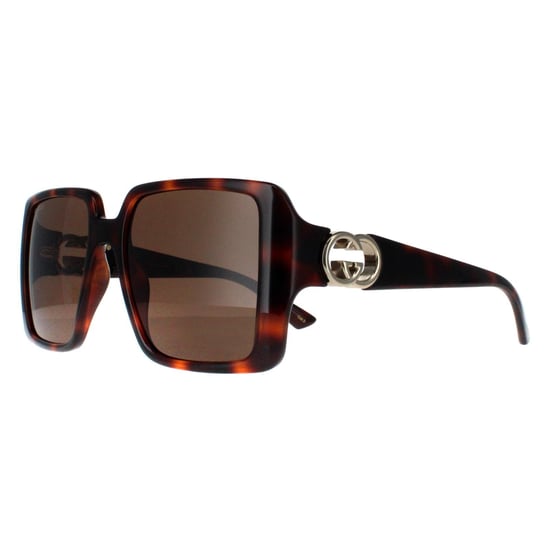 Gucci Vierkant Dames Donker Havana met Goud Donkerbruin GG1692S - Image 2