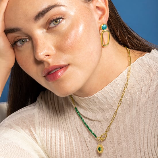 Luxenter Malachiet Ketting Afgewerkt in 18K Geel Goud - Mossir - Image 4