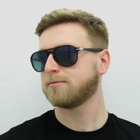 Persol Aviator Unisex Zwart Blauw Verloop Gepolariseerde Zonnebril - Image 4