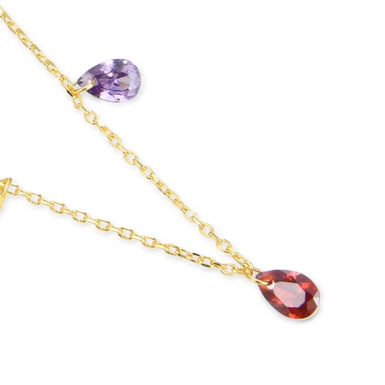 Luxenter, Lukza collier in 925 sterling zilver en veelkleurige zirkonia met 18 kt geelgouden plating - Image 5
