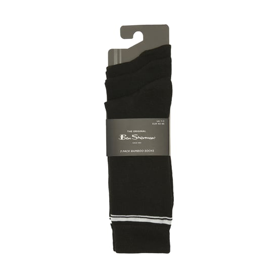 Ben Sherman Heren Gestreepte Bamboosokken (Verpakking van 3) (Zwart) - Image 2