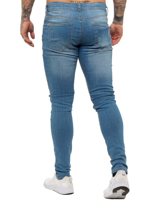 Enzo heren skinny gescheurde jeans - Image 2