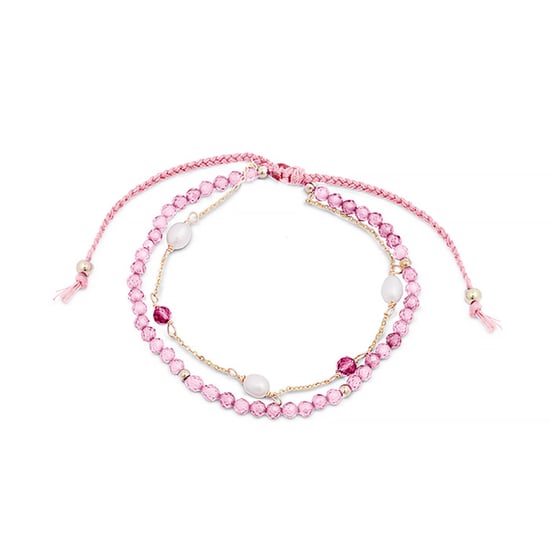 Luxenter armband, metaallegering en roze toermalijn 18K vergulde afwerking - Image 1