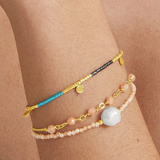 Luxenter armband, metaallegering ekhao en champagne zirkonia, 18K vergulde afwerking - Image 3