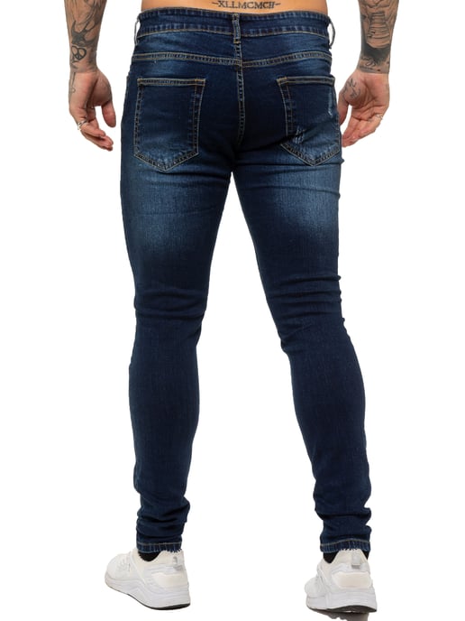 Enzo heren skinny gescheurde jeans - Image 2