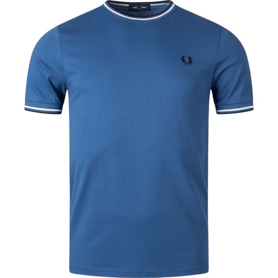 Fred Perry Twin Tipped T-Shirt In Night Blue - Image 1