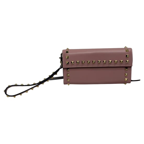 Valentino Garavani Rockstud Flap Continental polsportemonnee in roze leer - Image 3