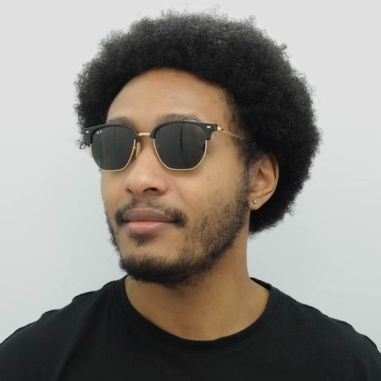 Ray-Ban Vierkant Unisex Zwart op Goud Groen RB4416 New Clubmaster - Image 6