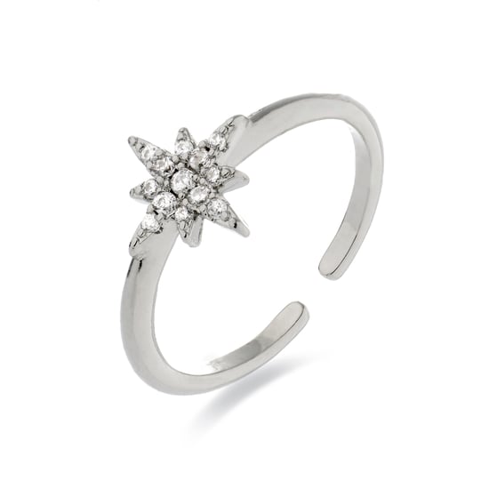 Luxenter ring met gerhodineerde briljant zirkonia - Kimsel - Image 1