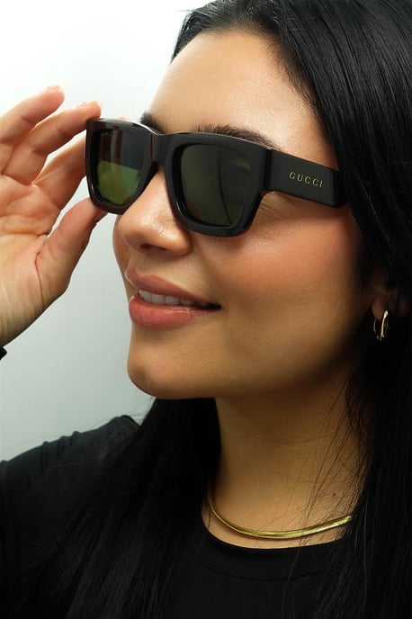 Gucci vierkant heren donkerbruin met havana groen GG1668S - Image 5