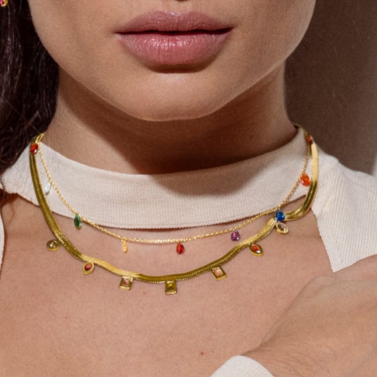 Luxenter, Lukza collier in 925 sterling zilver en veelkleurige zirkonia met 18 kt geelgouden plating - Image 3
