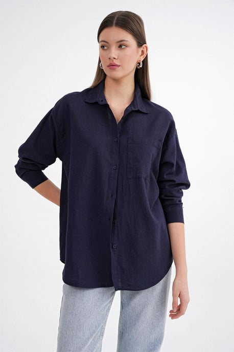 Oversized Linnenmix Shirt - Image 3
