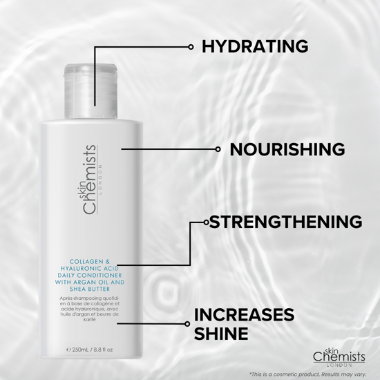 skinChemists Dagelijkse conditioner met collageen en hyaluronzuur, arganolie en sheaboter, 250 ml - Image 3