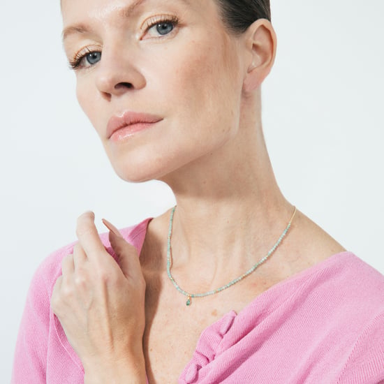 Luxeketting, metaallegering athat en amazoniet 18K vergulde afwerking - Image 2