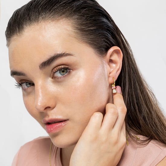 Luxenter Sterling Zilver 925 en Roze Kristal oorbellen afgewerkt in 18k geelgoud - Hart - Image 2