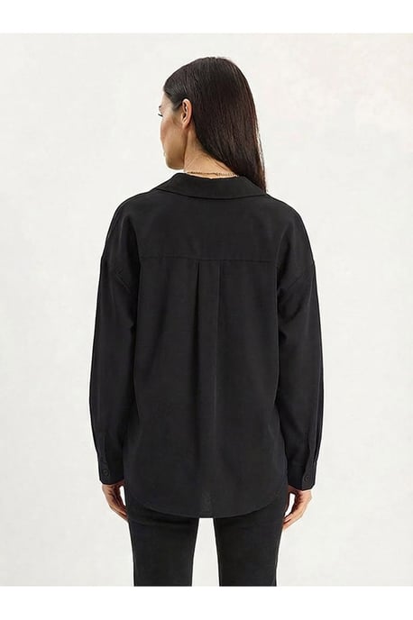 Knop Detail Poplin Overhemd - Image 4