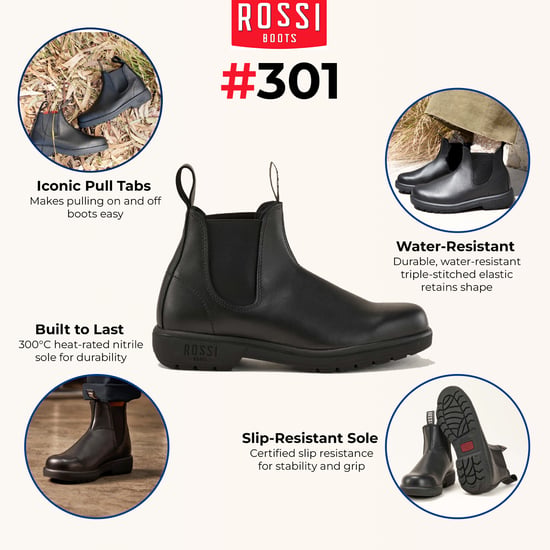 Rossi 301 Endura Zwarte Leren Chelsea Laarzen - Image 2