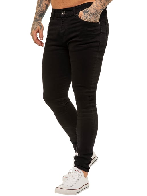 Enzo heren skinny super stretch denim jeans - Image 3
